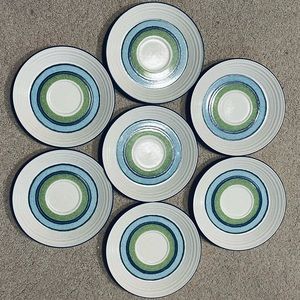 7 pc of Mikasa cera stone CN122 dessert plates